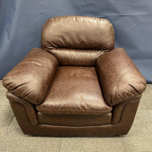 Brown Faux Leather Arm Chair