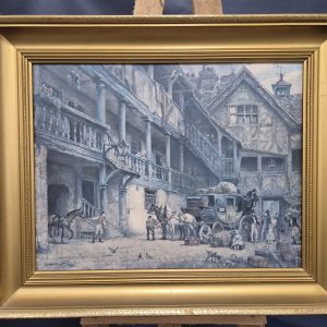 The Departure by F.M. Bennett Print In Gold Frame