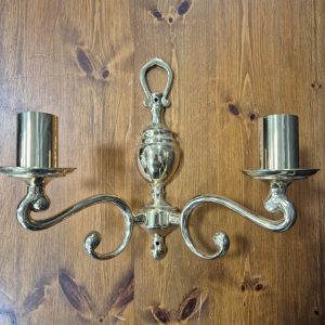 Vintage Two Arm Solid Brass Wall Sconce Light