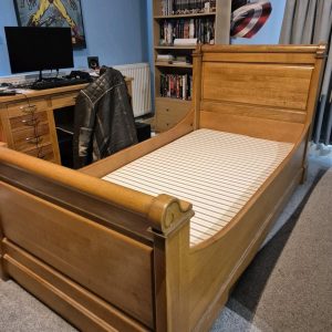 Solid Oak Single Sleigh Bed