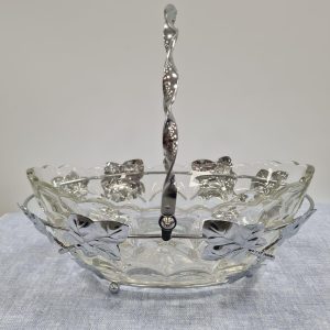 Mayell England Vintage Fruit Bowl With Metal Basket And Handle