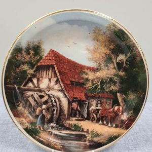 Purbeck Pottery Village Life ''Watermill'' Plate by Elisabeth Paetz-Kalich