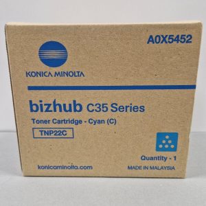 Genuine Konica Minolta TNP22C CYAN C Toner Cartridge BizHub C35 A0X5452