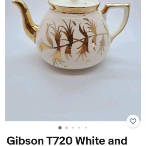 Gibson T720 White And Gold Teapot