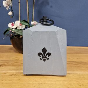 Wooden Door Stop With Fleur De Lis