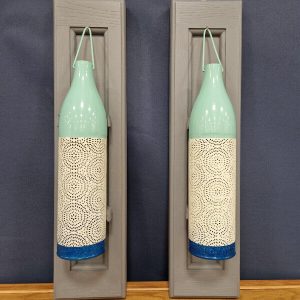 Pair Of Handmade Outdoor Bottle Lamps