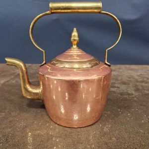 Antique Copper And Brass Tea Kettle
