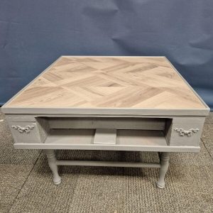 Upcycled Herringbone Topped Coffee Table