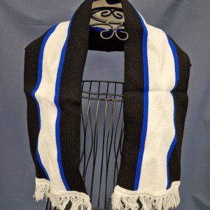 Retro Football Scarf, Black, White and Blue Stripe- Hamburg