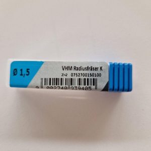 MAYKESTAG 1.5mm BALL NOSE  BULL END 2FL SLOT DRILL ALUNITE COATED SOLID CARBIDE