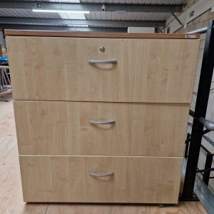 Wooden Office Three Door Side Filing Cabinet