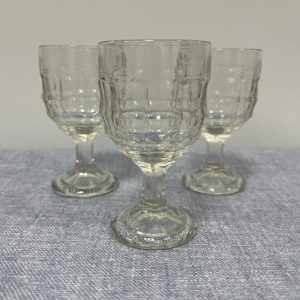 Set of 3 Jacobean Style Mid-century Sherry/Port Glasses