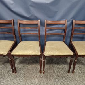 4x Vintage Regency Style Dining Chairs Upholstered Seats