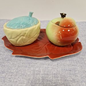 vintage carlton ware australian design Apple Pot, Leaf Pot, Leaf Plate