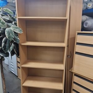 5 Shelf Maple Veneer Bookcase