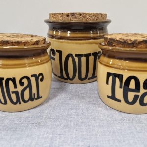 Vintage Tea, Sugar and Flour Storage Jar Set