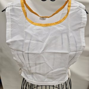 Childs Sports Bib- White with Yellow Trim