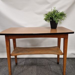 1970s Wood & Formica Club Table With Shelf