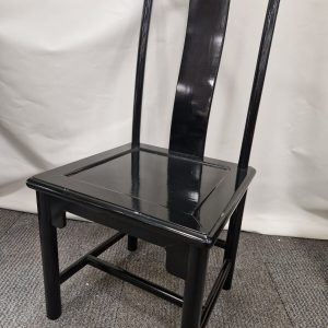 Chinese Black Lacquered Yoke Back Chair