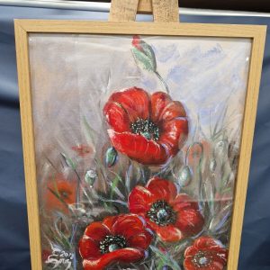 'Five Poppies' by Nick Ercsei Framed Print 2013