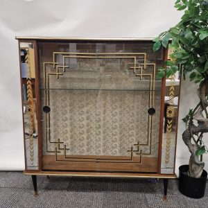 Mid Century Formica/Melamine Glass Display Cabinet