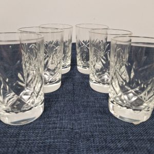 Vintage Cut Glass Mini Tumbler set x6