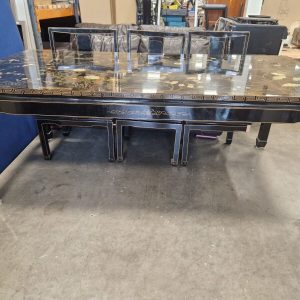 Decorative Oriental Chinese Lacquered Dining Table