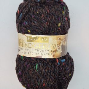 Hayfield Hedgerow Wool Rich Chunky Tweed Shade:676 Dark Brown/Black 50g