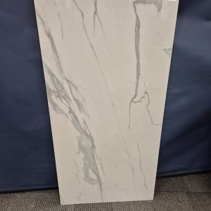 Large White Marble Effect Tile 600x1200mm - Kendal Gloss