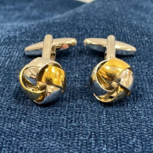 Gold and Silver Colour Love Knot Cufflinks
