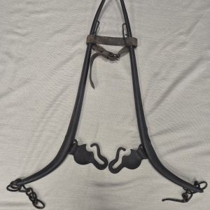 Antique Cast Iron And Leather Horse Hames