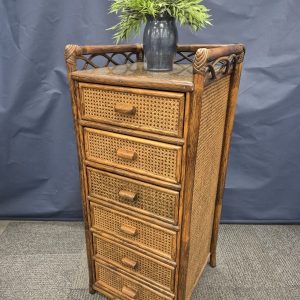 ANGRAVE'S Rattan Cane and Bamboo 6 Drawer Tallboy