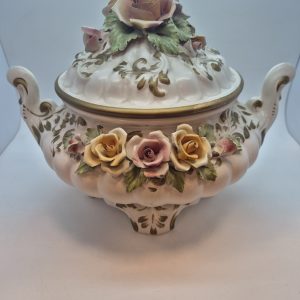 Vintage Capodimonte Comacchio Floral Rose Tureen