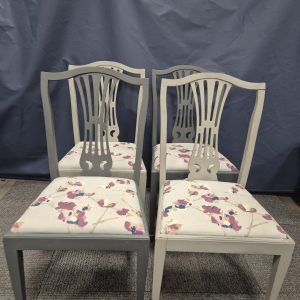 4 Stunning Grey Shabby Chic Dining Chairs