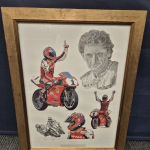 Framed Tribute to Carl Fogarty by Stuart McIntyre 1997