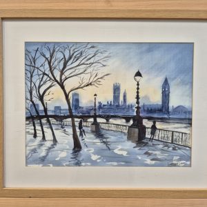 Wet And Windy By Judith Eddy London Watercolour Framed Print