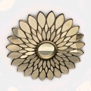 Lyra Bronze Flower Wall Mirror