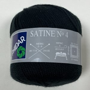 Phildar Satine No4 Shade: 67 Black 50g