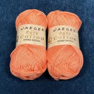 2x Jaeger Pure Cotton DK Yarn Shade: 611 Coral 50g