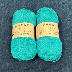 2x Jaeger Pure Cotton DK Yarn Shade: 609 Turquoise 50g