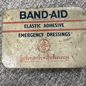 1940s Band Aid Tin Elastic Adhesive Dressings Johnson & Johnson vintage