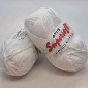 2x Patons Cotton Rich Supersoft DK Shade:2284 White
