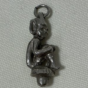 Vintage Sterling Silver 925 Cornish Pixie on a Toadstool Charm Pendant 1970's