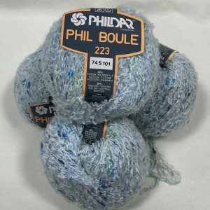4x Phildar Phil Boule 223 Yarn Shade:74 White/Green/Blue 50g