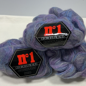 3x Georges Picaud No1 Country Kid Mohair Shade:33 Purple Mix 50g
