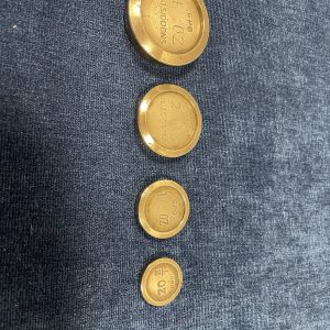 Vintage GPO J&J Siddons Set of 4  Brass Round  Scale weights