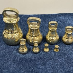 Vintage Brass Bell Weights Set Of 8