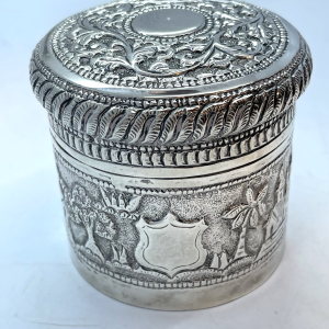 Antique Indian Silver Repousse/Betal Box Silver 19th to early 20th Century