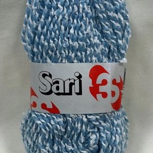 3S Sari Knitting Yarn Shade:3310 Blue/White 50g