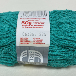Sirdar Cotton Terry DK Yarn Shade:858 Pastel Jade 50g